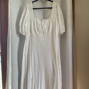 ASOS SQUARE NECK BRODERIE PRAIRIE MAXI DRESS